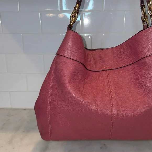 Coach Bag Purse Handbag Leather Large Lexy Pink Pebbled Shoulder Bag Pocketbook - Picture 6 of 17